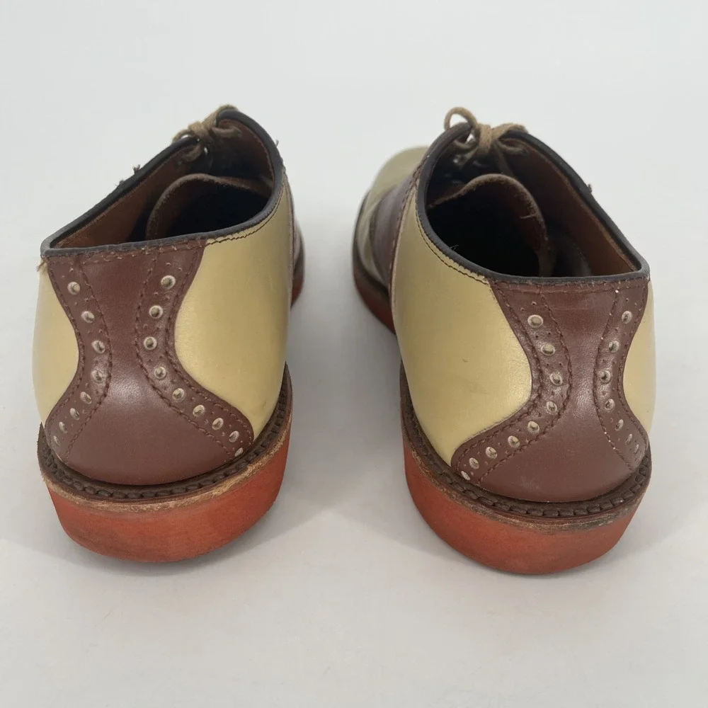 Cole Haan Saddle Shoes Mens 8.5 D/B Two Tone Brick Sole Buck Vintage Oxford USA